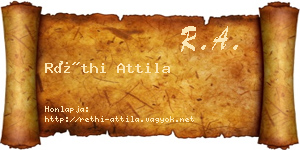 Réthi Attila névjegykártya